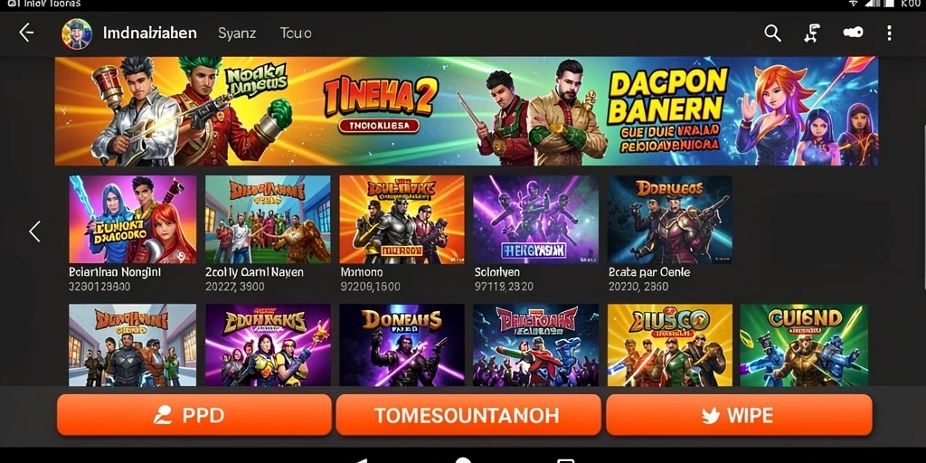 Tampilan utama yang menarik dengan karakter yang siap bertualang.