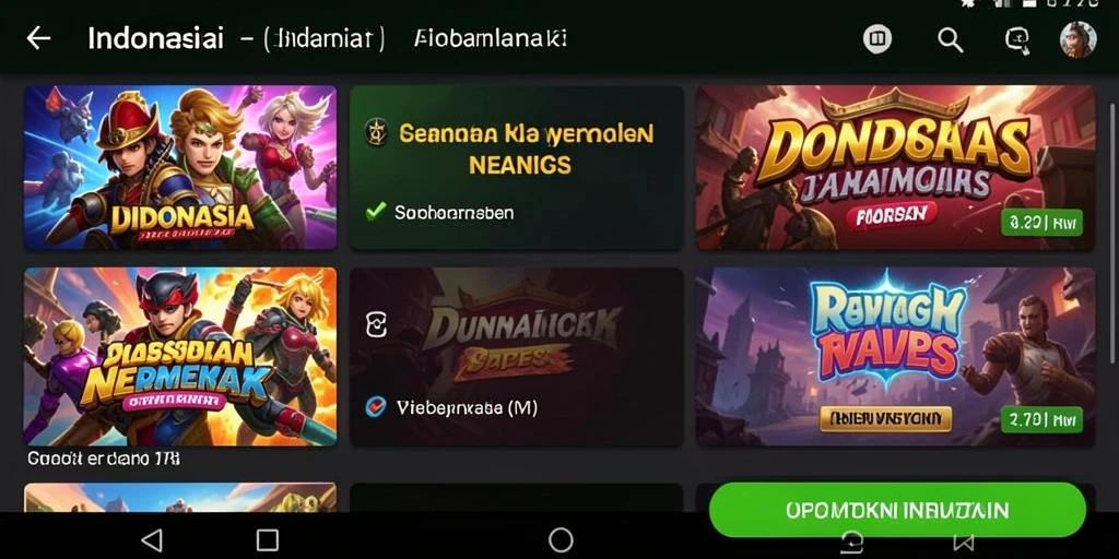 Screenshot menampilkan grafis yang memukau dan interface pengguna yang menarik.